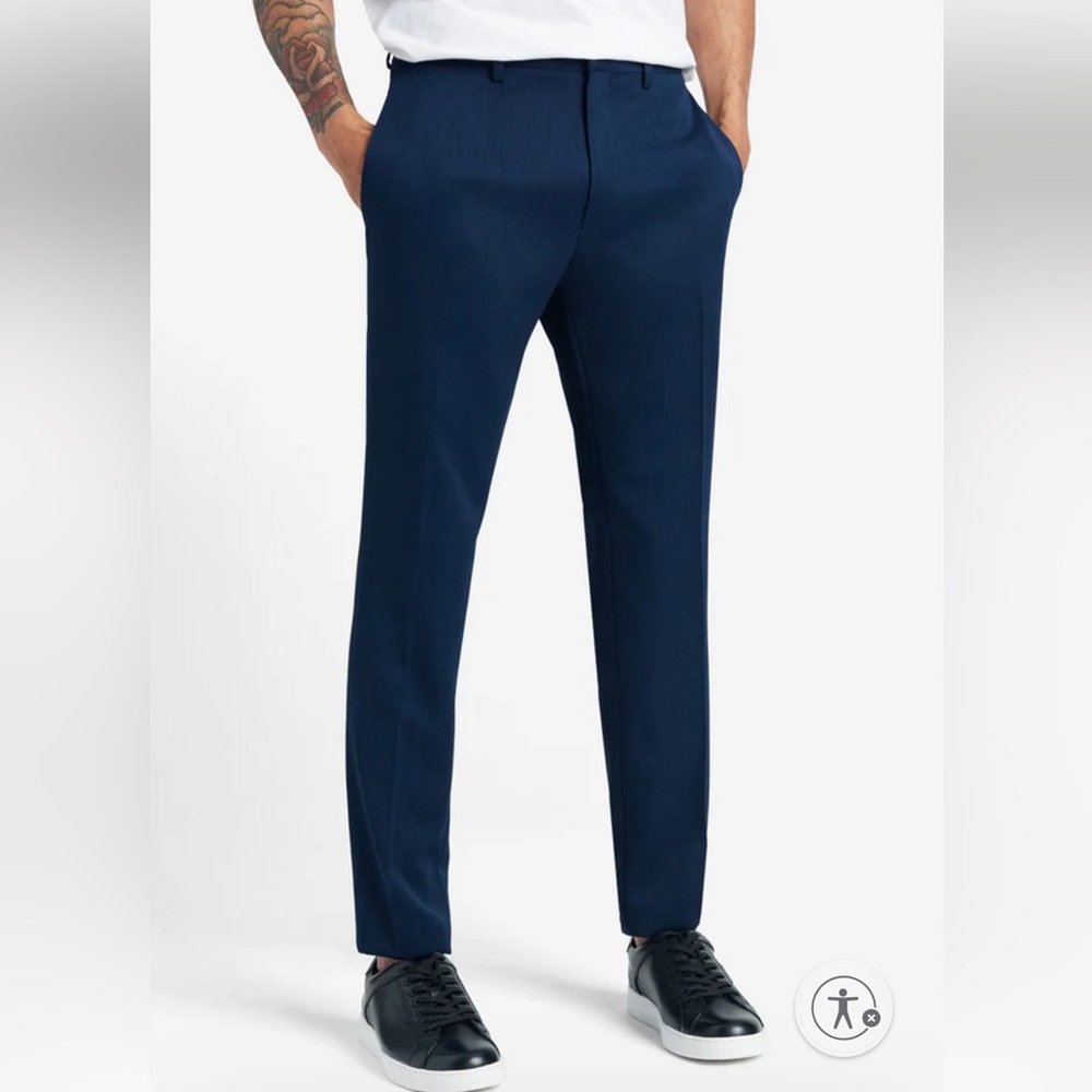 Reaction Kenneth Cole Dark Blue SLIM-FIT STRETCH DRESS PANT